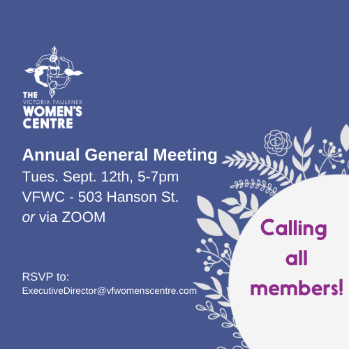 AGM - Tues. Sept. 12, 5-7pm